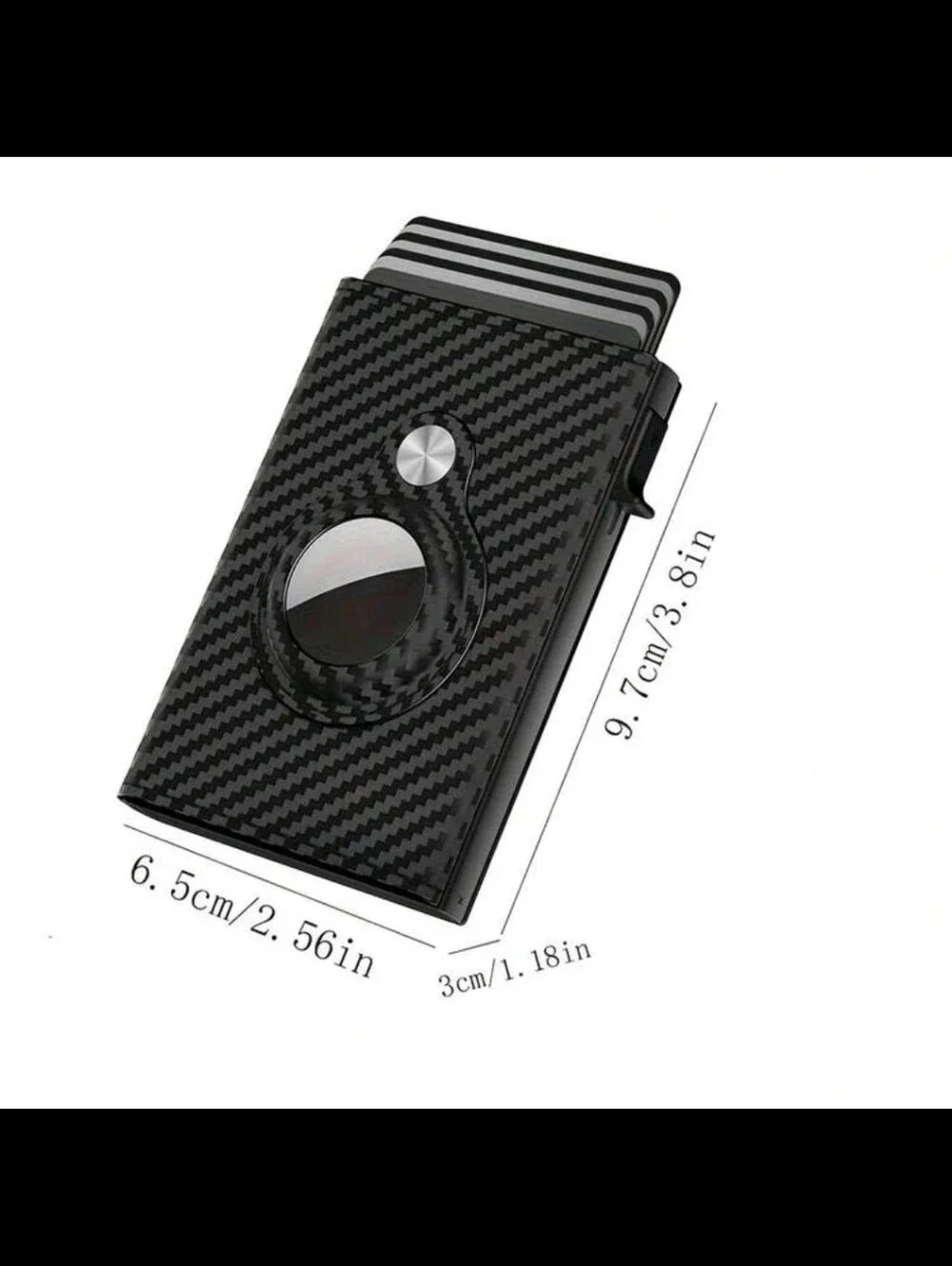 Carbon Fiber Style RFID Blocking Card Case - Black
